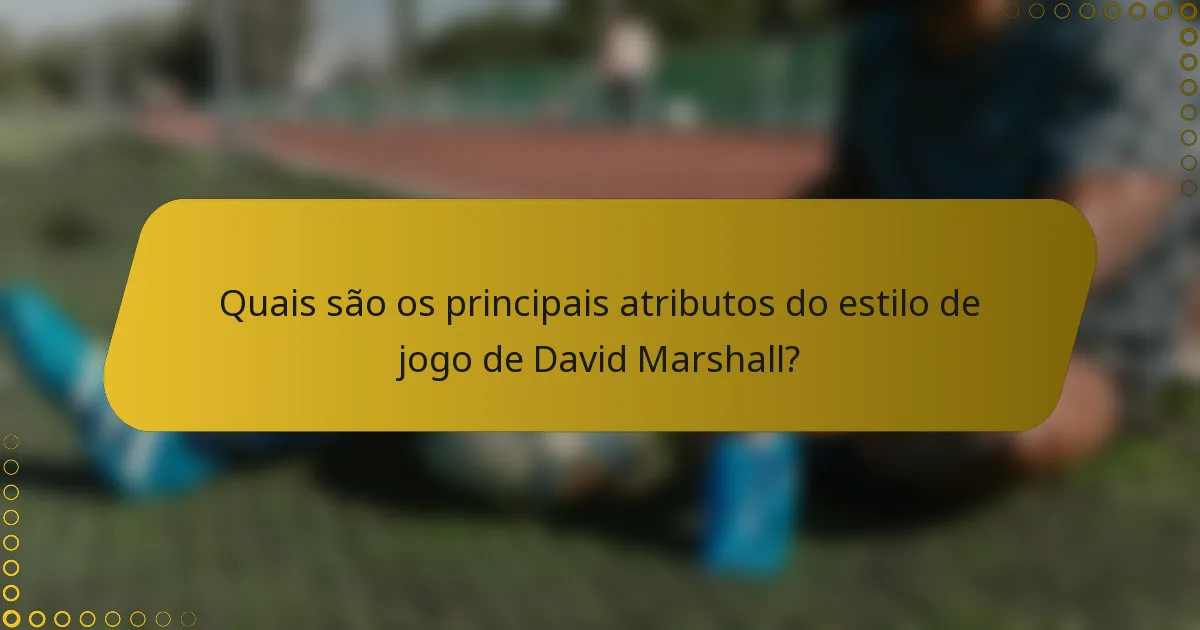 Quais são os principais atributos do estilo de jogo de David Marshall?